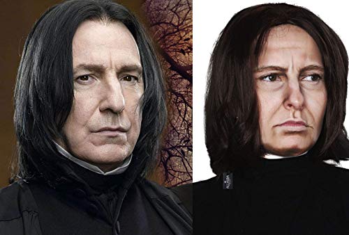 ألاورا ALLAURA Dark Professor Severus Wizard زي شعر مستعار طويل أسود للرجال شعر مستعار مايكل فنسنت جاكسون فيغا للبالغين | زي القاتل ويك - باروكة فاركواد | أزياء الهالوين الباروكة السوداء للرجال - Image 5